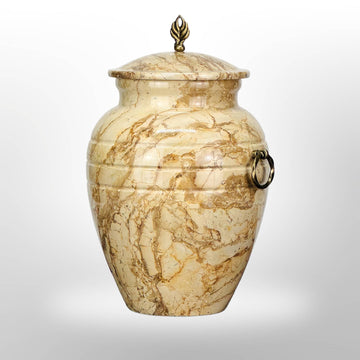 Beige Natursteinurne