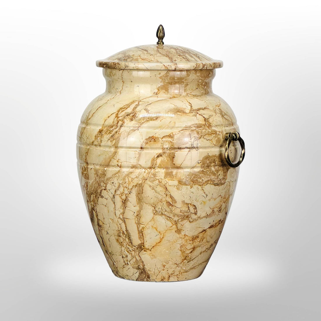 Beige Natursteinurne