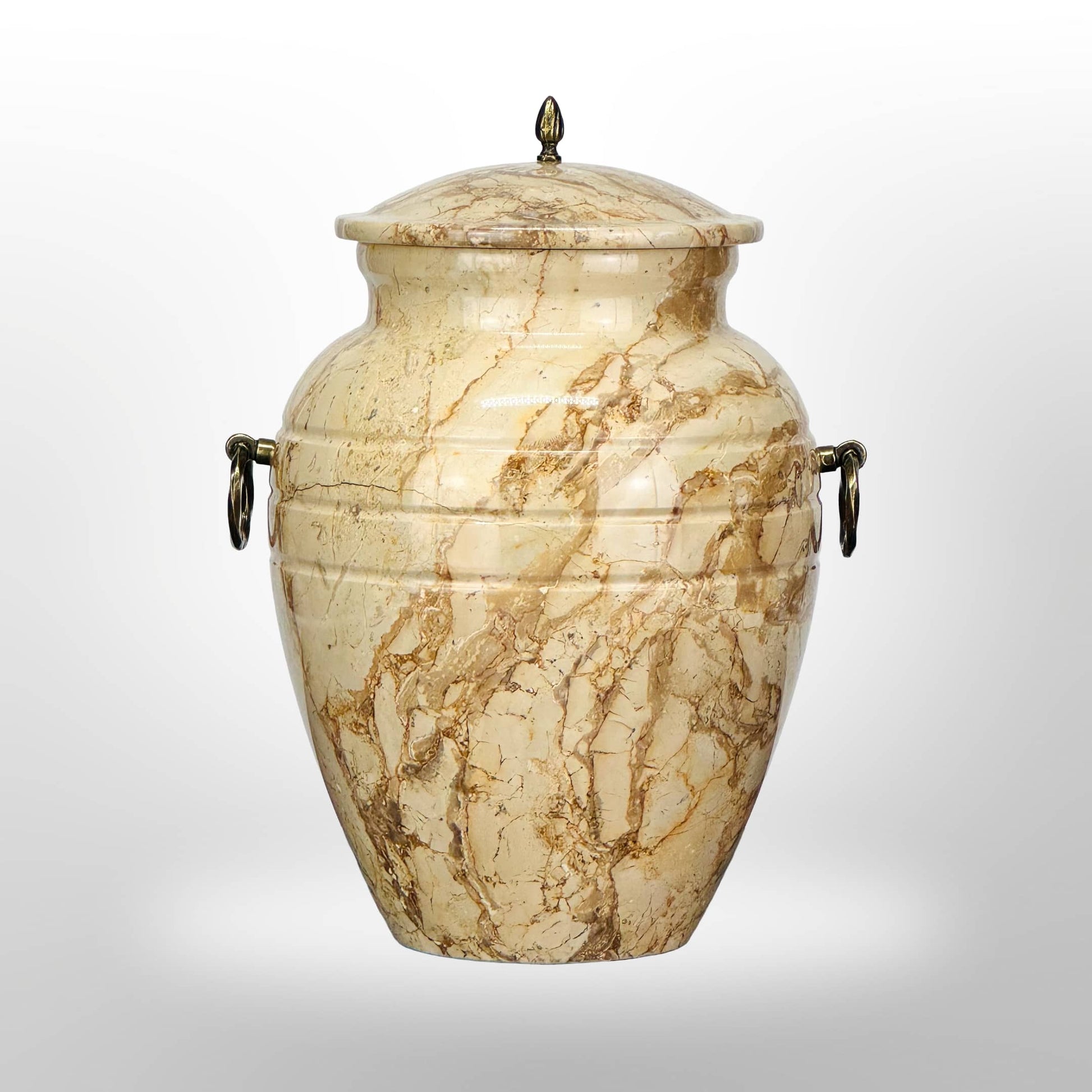 Beige Natursteinurne