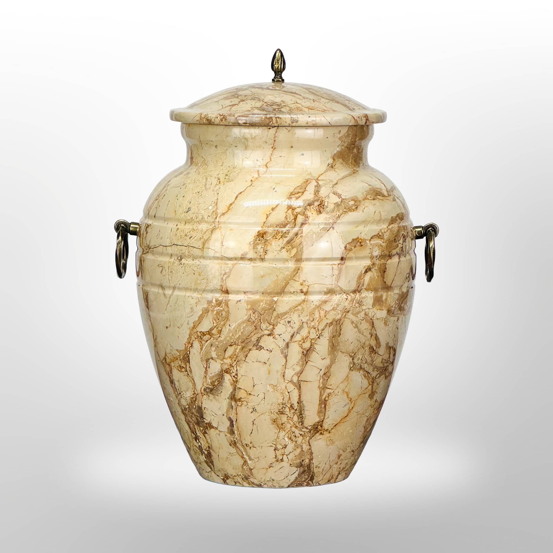 Beige Natursteinurne