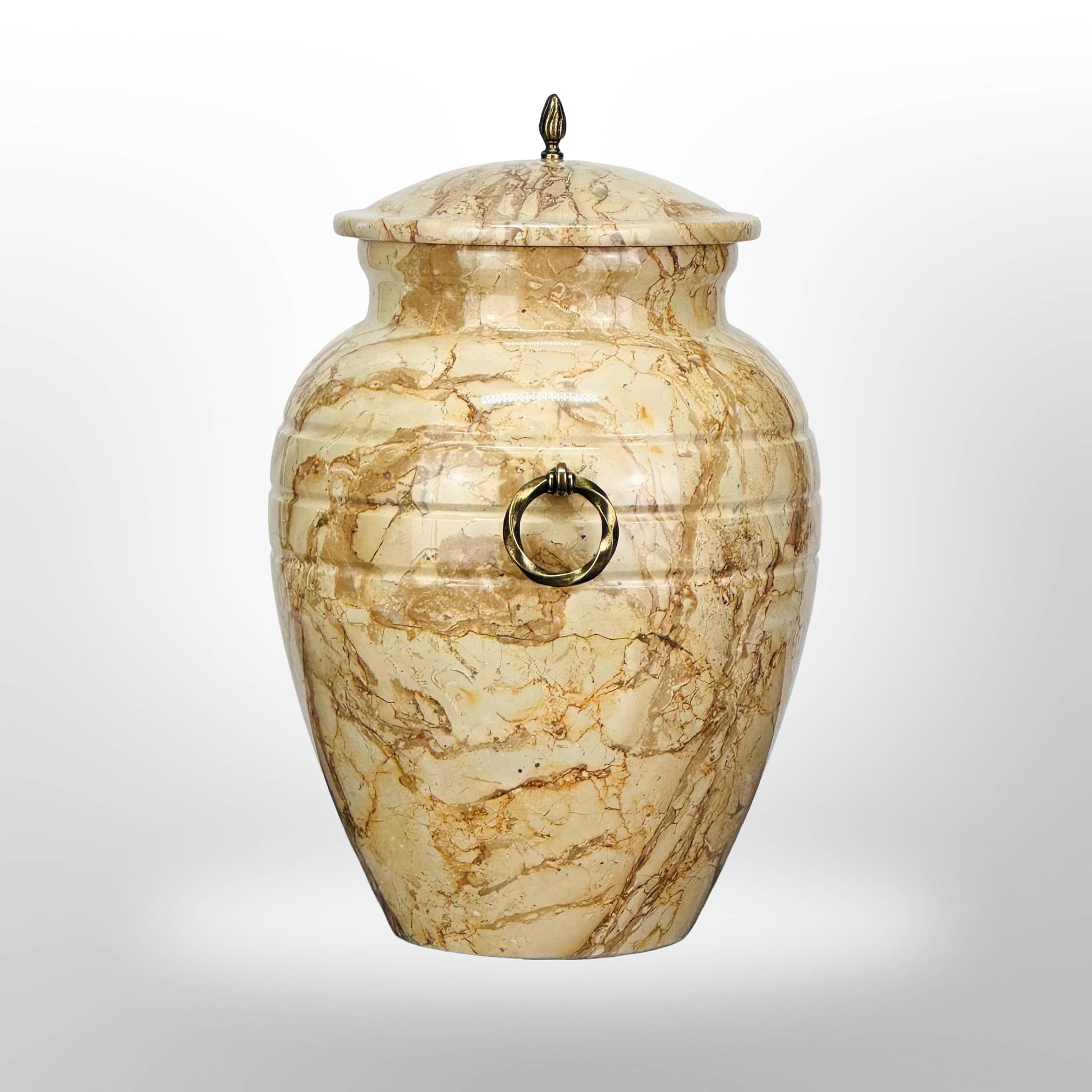 Beige Natursteinurne