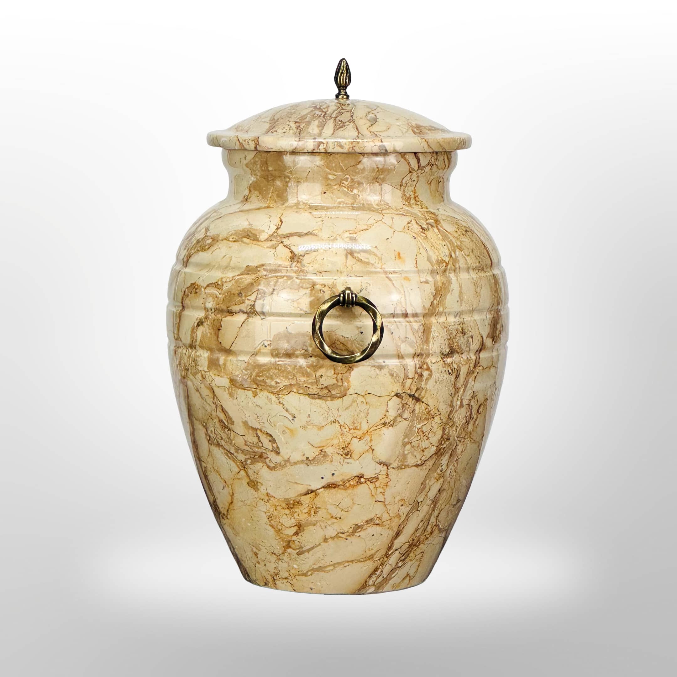 Beige Natursteinurne