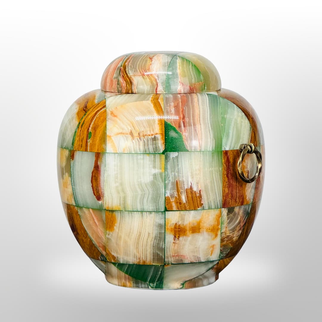 Exklusive Stein Urne — Grün-Orange
