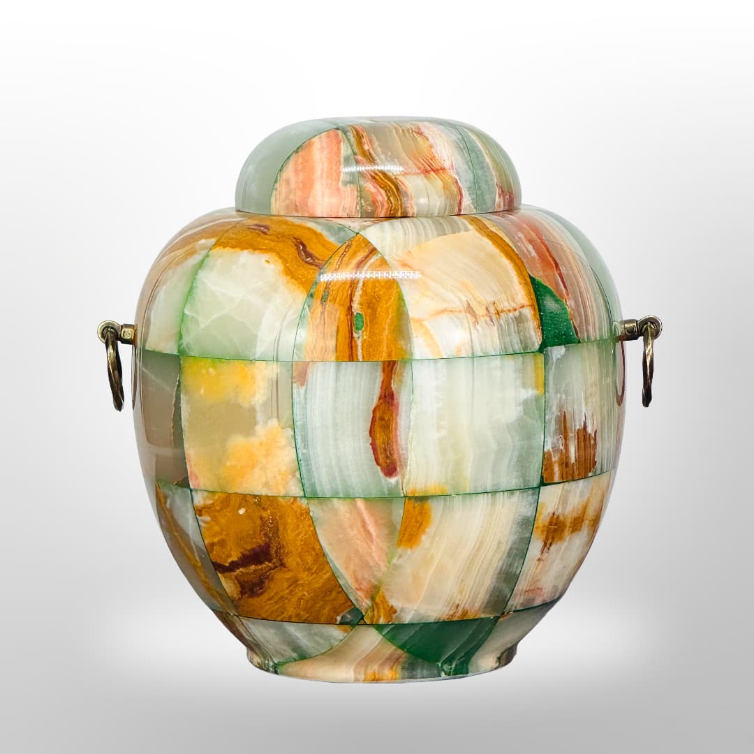 Exklusive Stein Urne — Grün-Orange