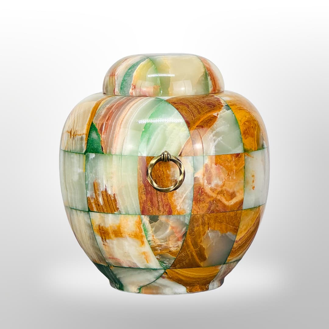 Exklusive Stein Urne — Grün-Orange