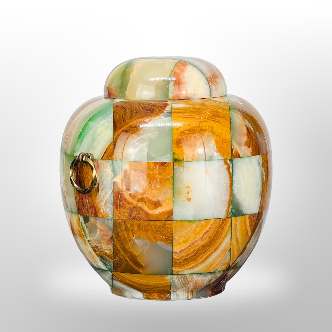 Exklusive Stein Urne — Grün-Orange