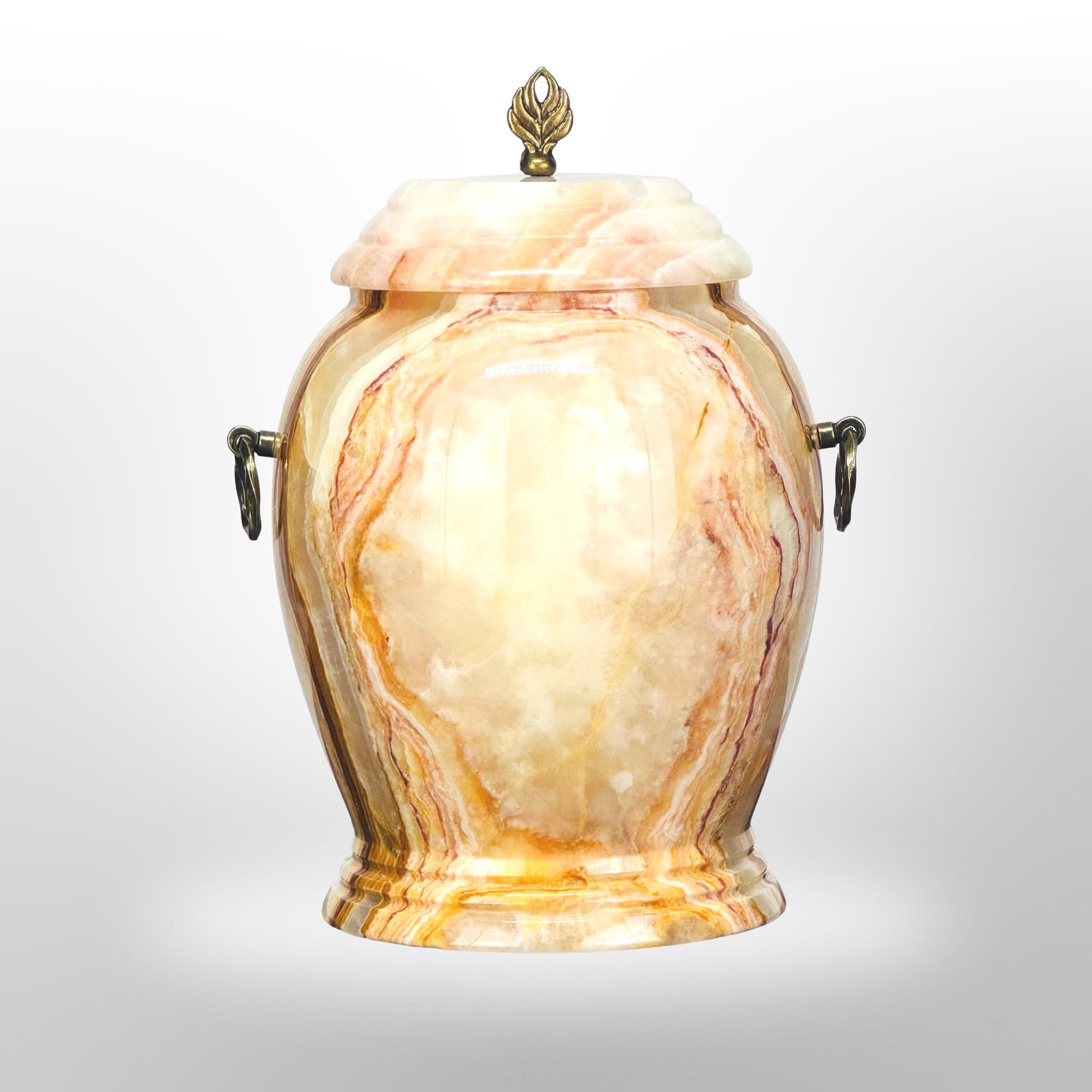Gelbe Onyx-Urne mit Griffen