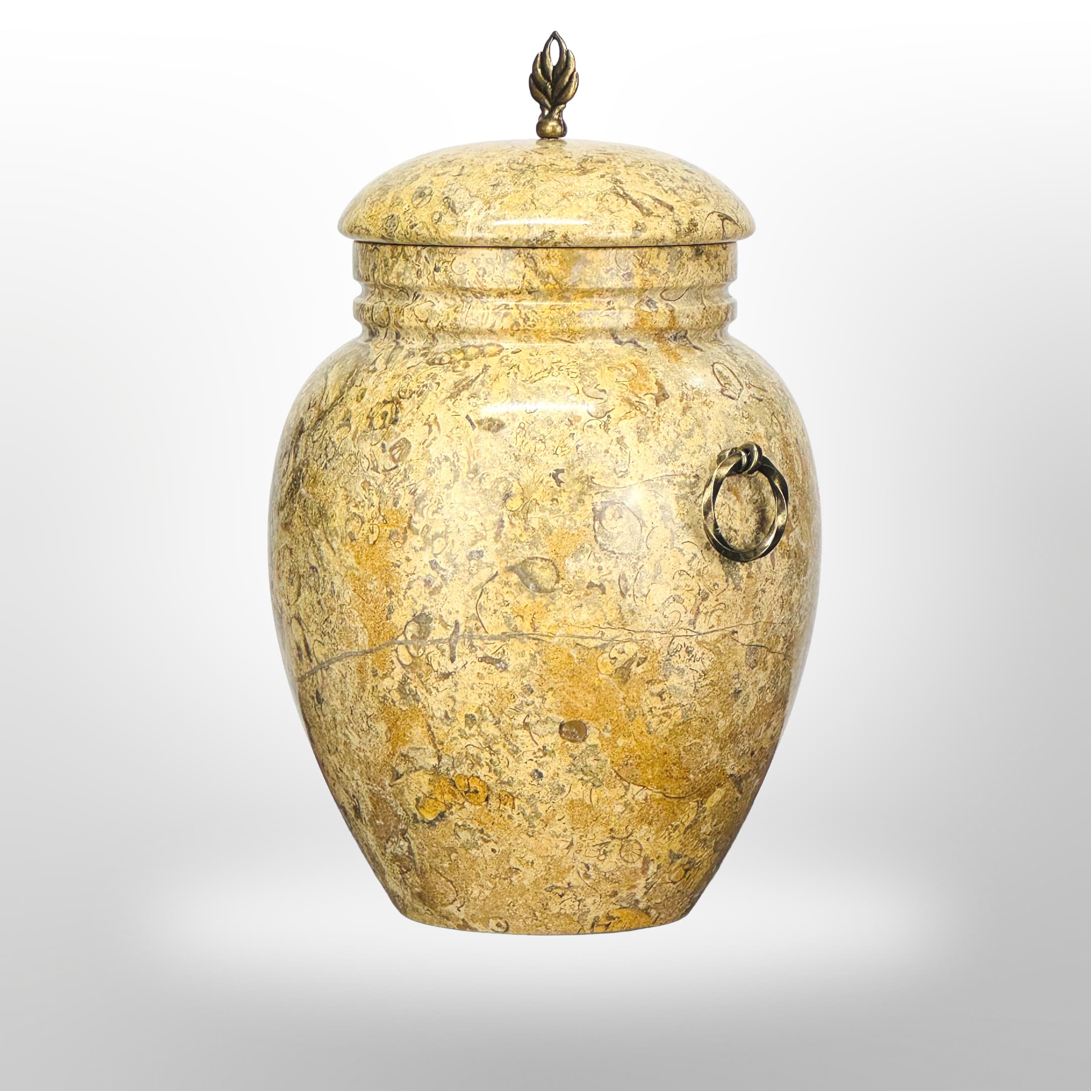 Gelbe urne mit Griffen