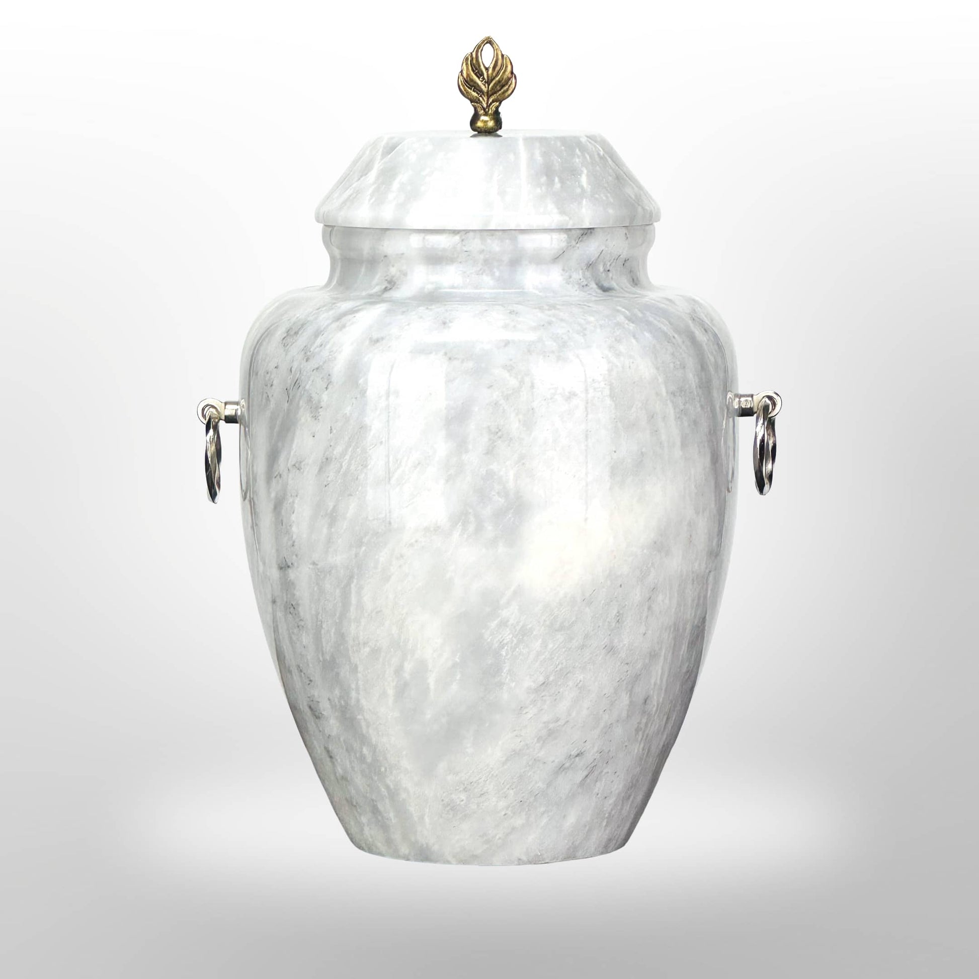 Graue Steinurne mit Griffen