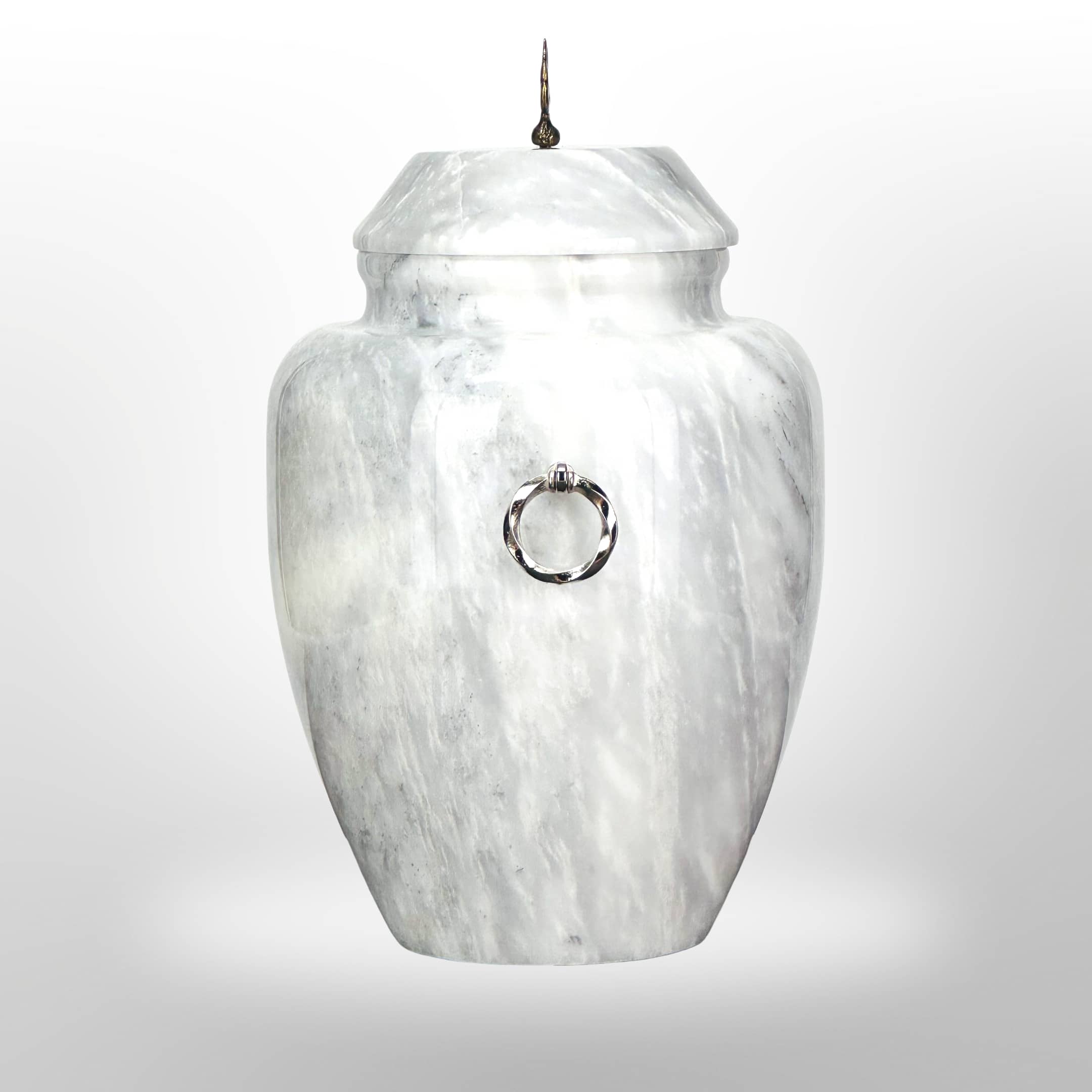 Graue Steinurne mit Griffen