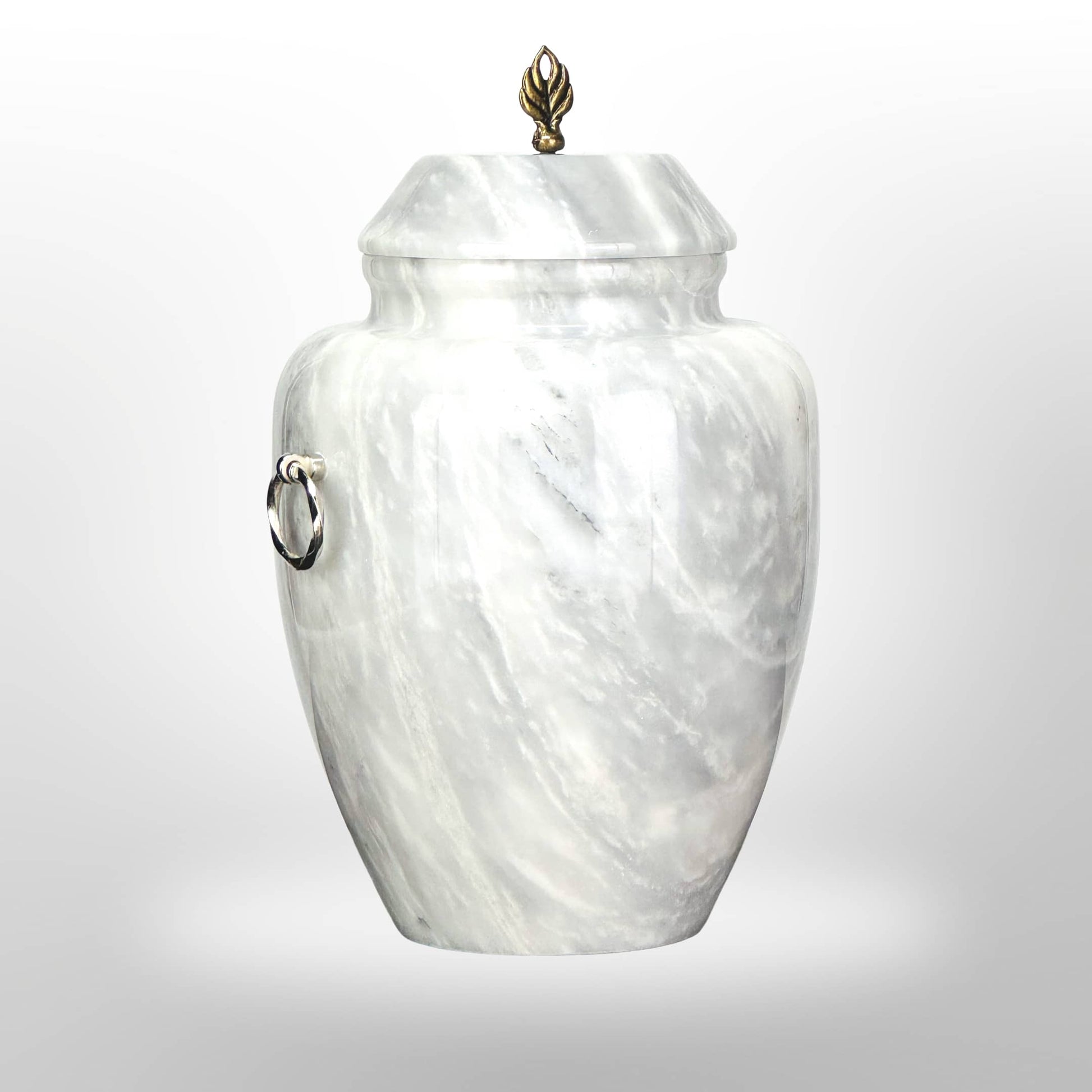 Graue Steinurne mit Griffen