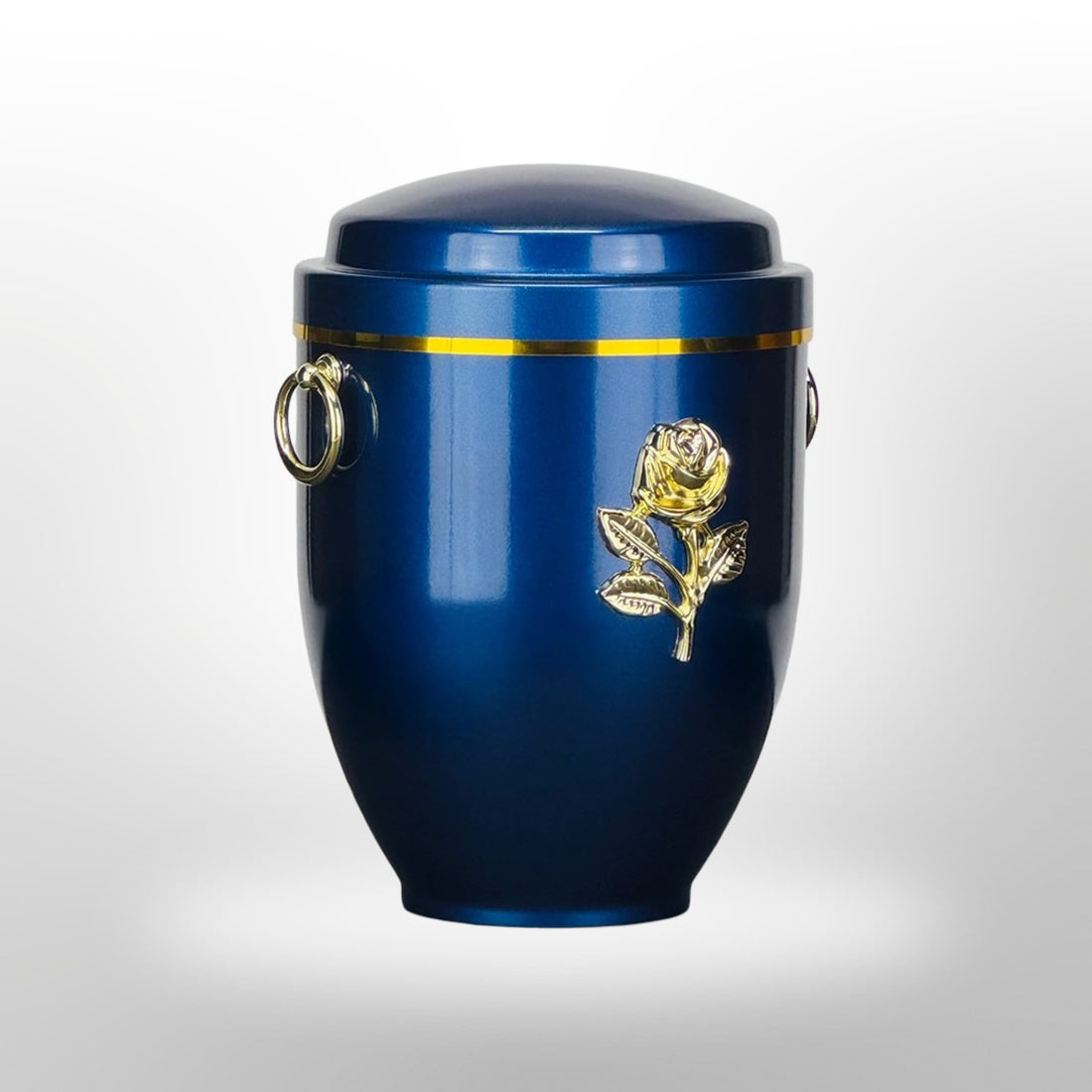 Metallurne in Blau mit Griffen und Rose, 3,5 l