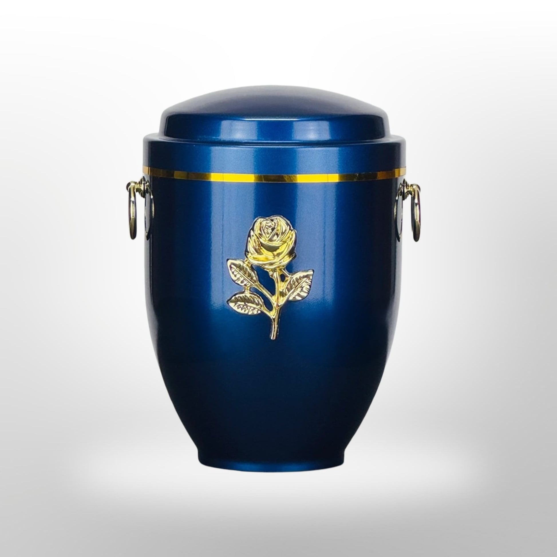 Metallurne in Blau mit Griffen und Rose, 3,5 l