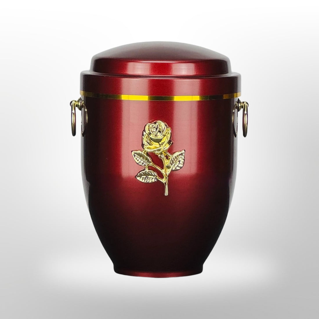 Metallurne in Rot mit Griffen und Rose, 3,5 l