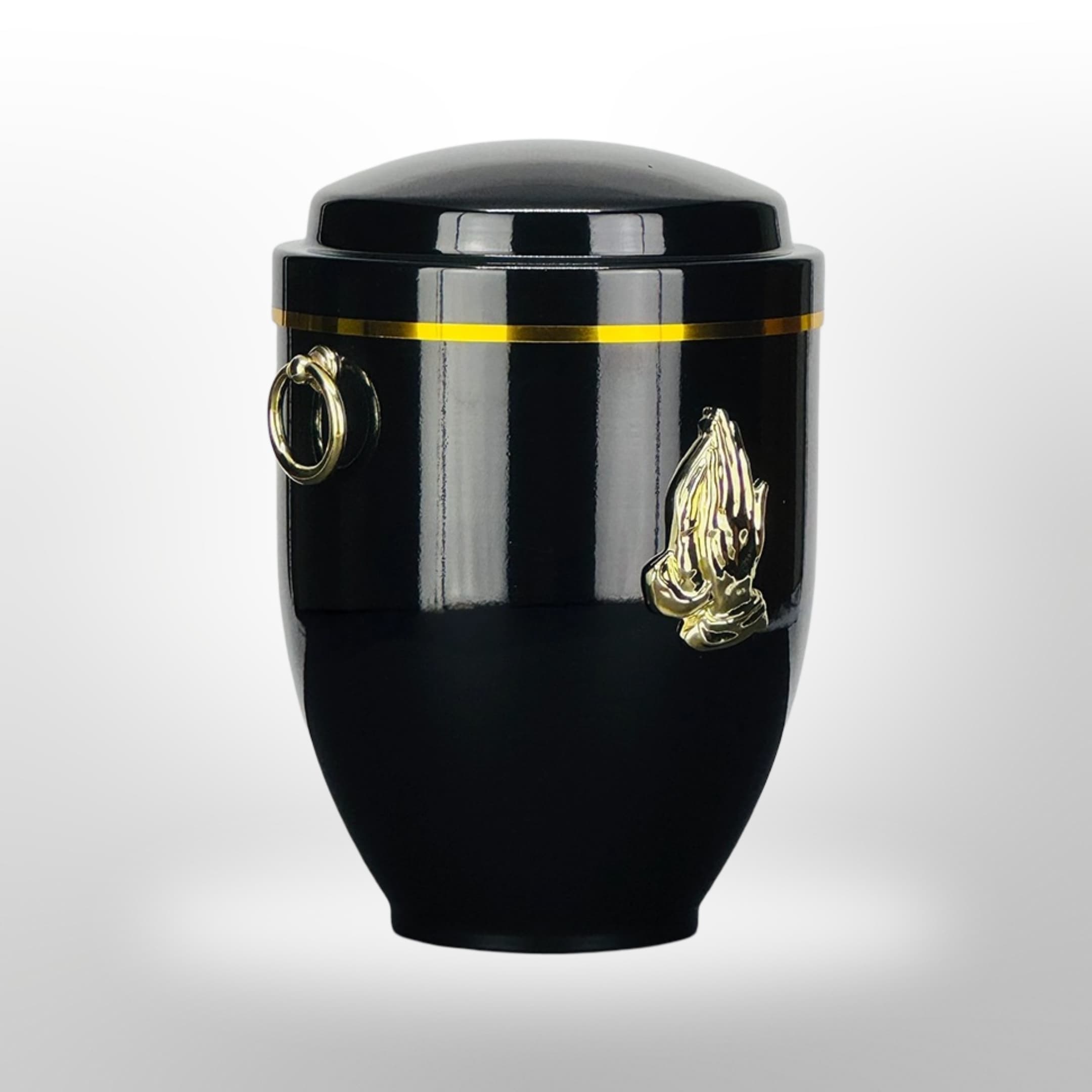 Metallurne in Schwarz mit Griffen und Händen