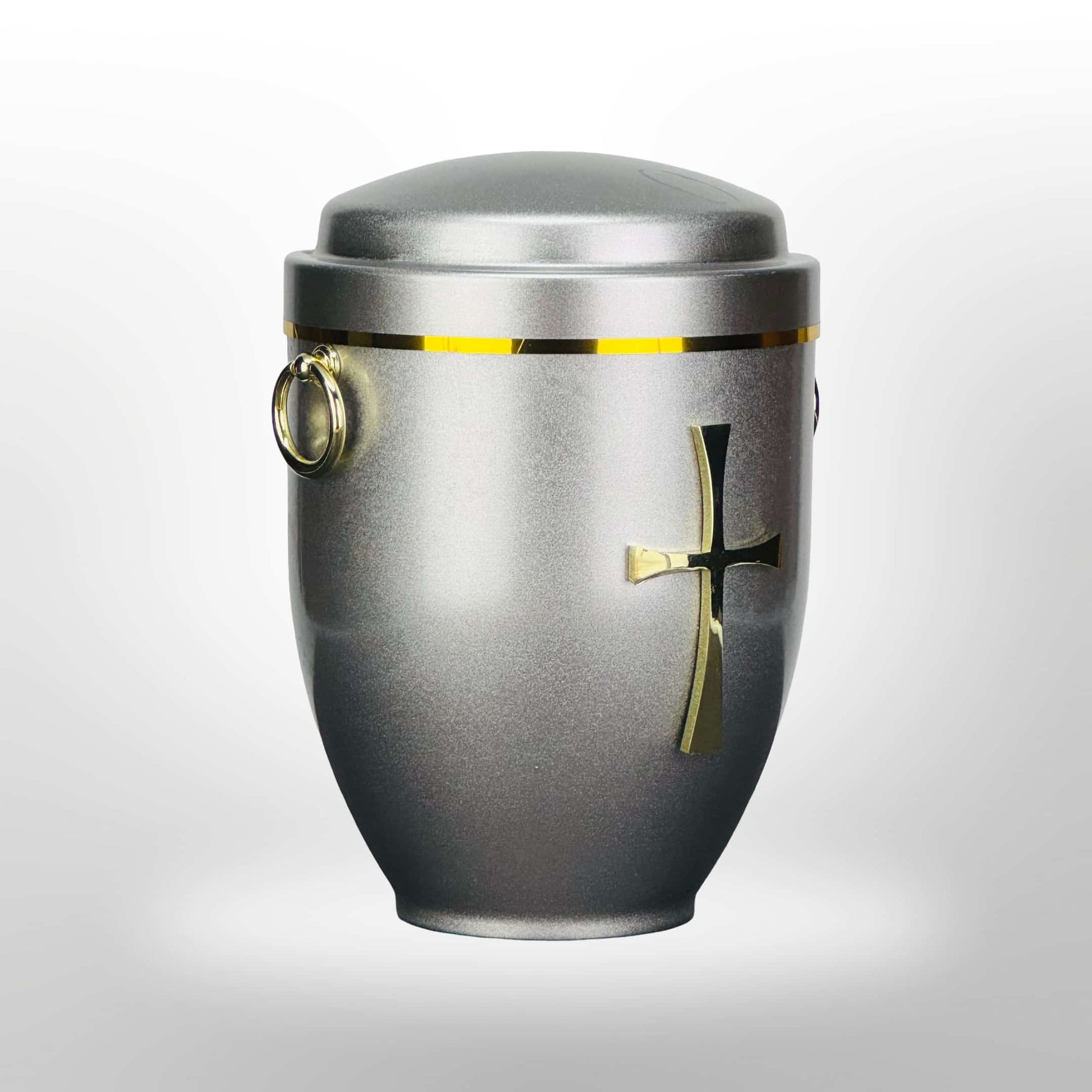 Metallurne in Silber mit Griffen und Kreuz