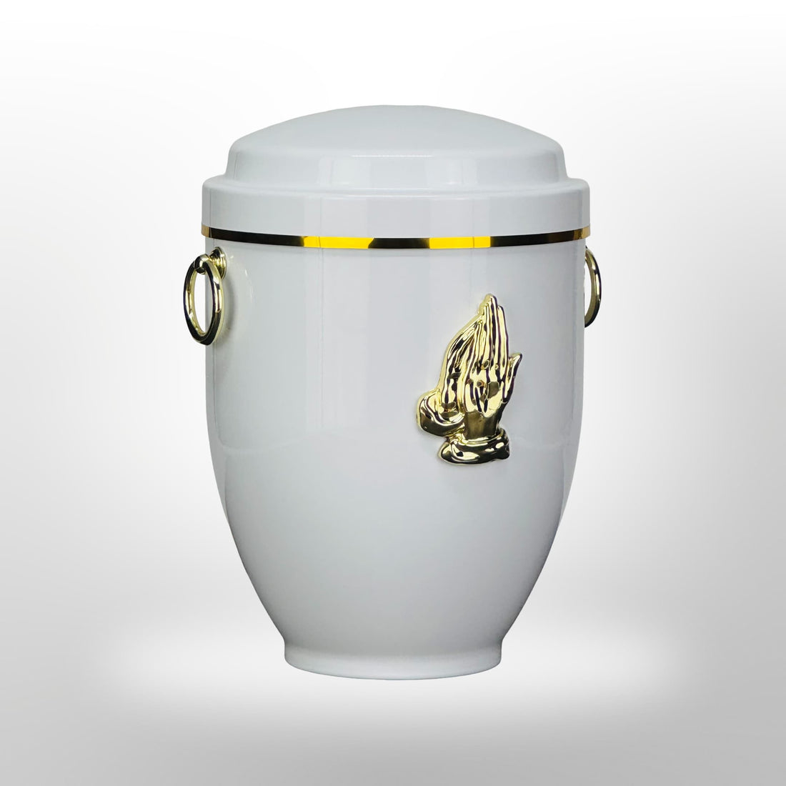 Metallurne in Weiß mit Betenden Händen und Griffen, 3,5 l