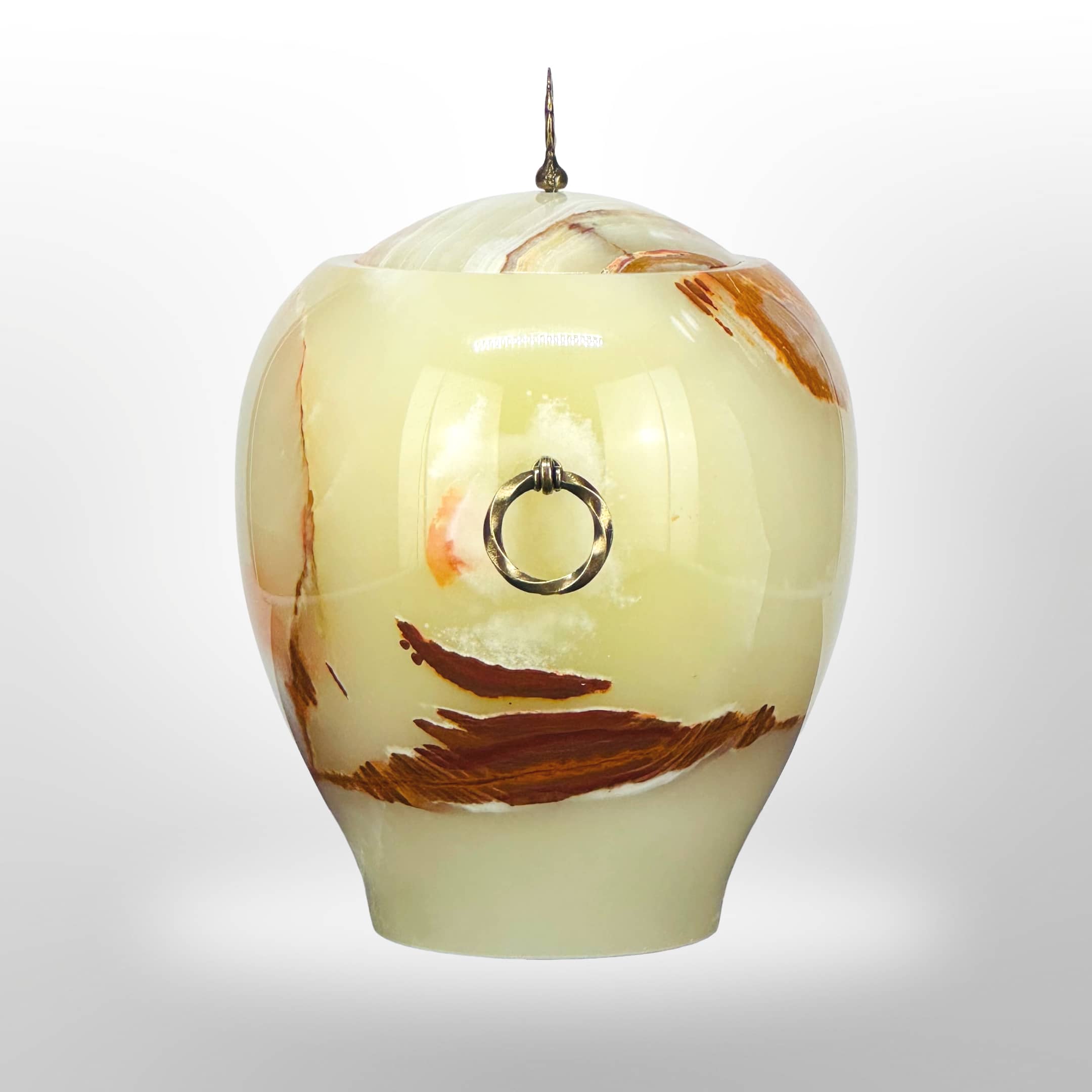 Natur-Onyx-Urne mit Griffen