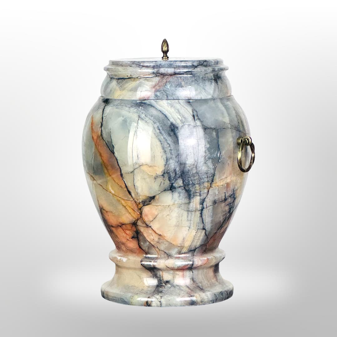 Stein Urne mit Griffen — Blau-Grau