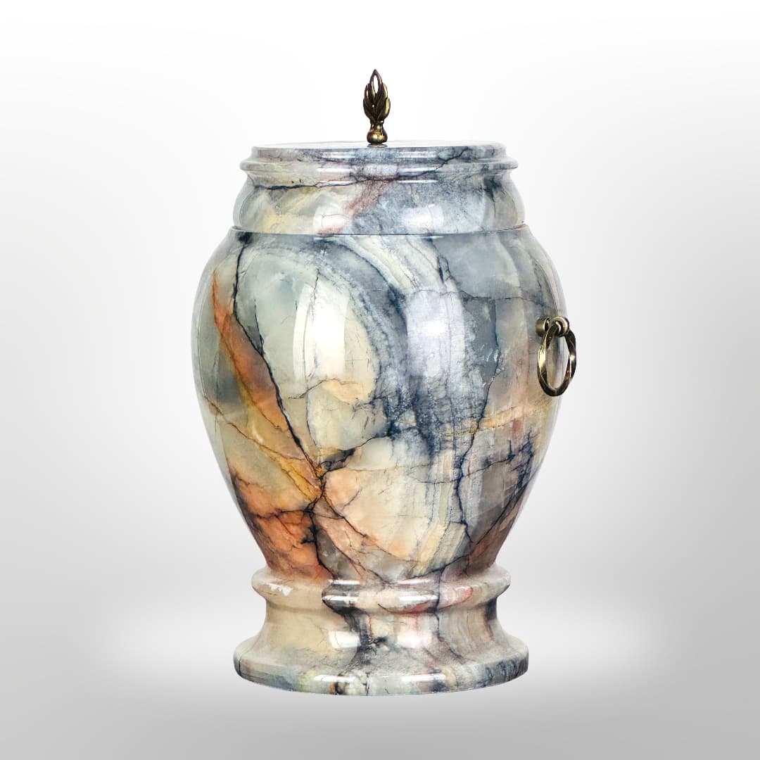 Stein Urne mit Griffen — Blau-Grau