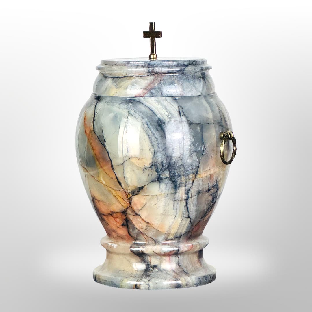 Stein Urne mit Griffen — Blau-Grau