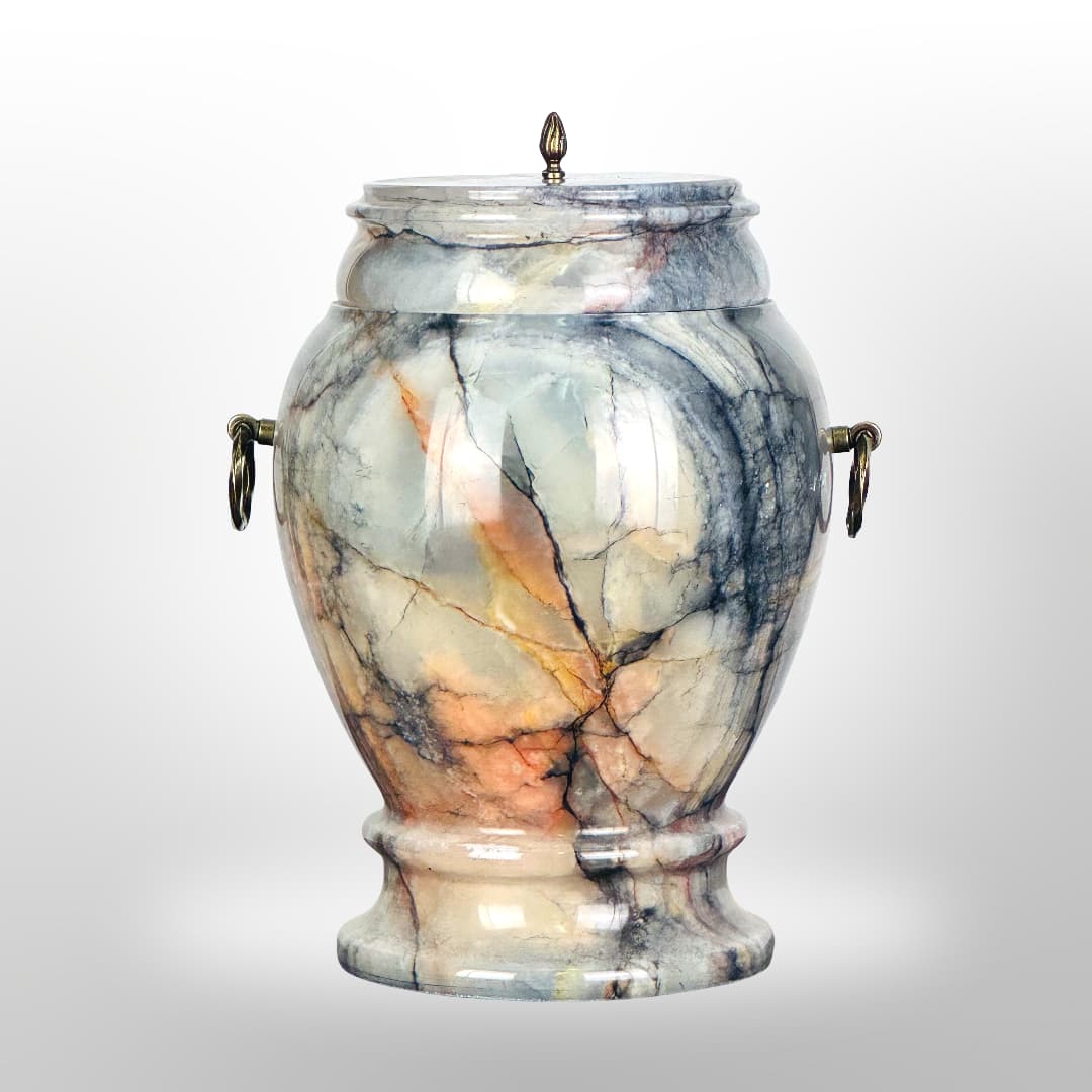 Stein Urne mit Griffen — Blau-Grau