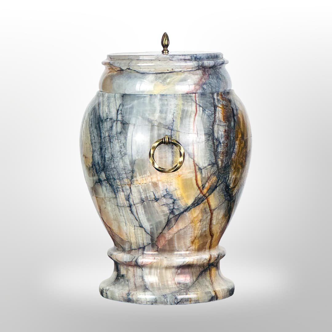 Stein Urne mit Griffen — Blau-Grau