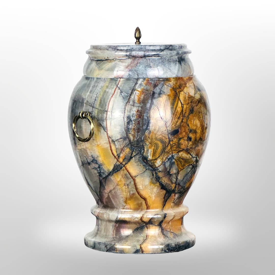 Stein Urne mit Griffen — Blau-Grau