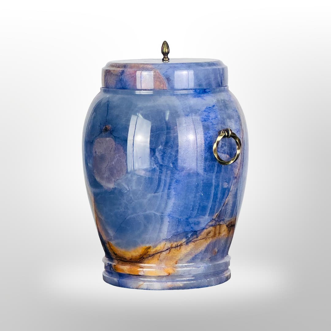 Stein Urne mit Griffen — Blau