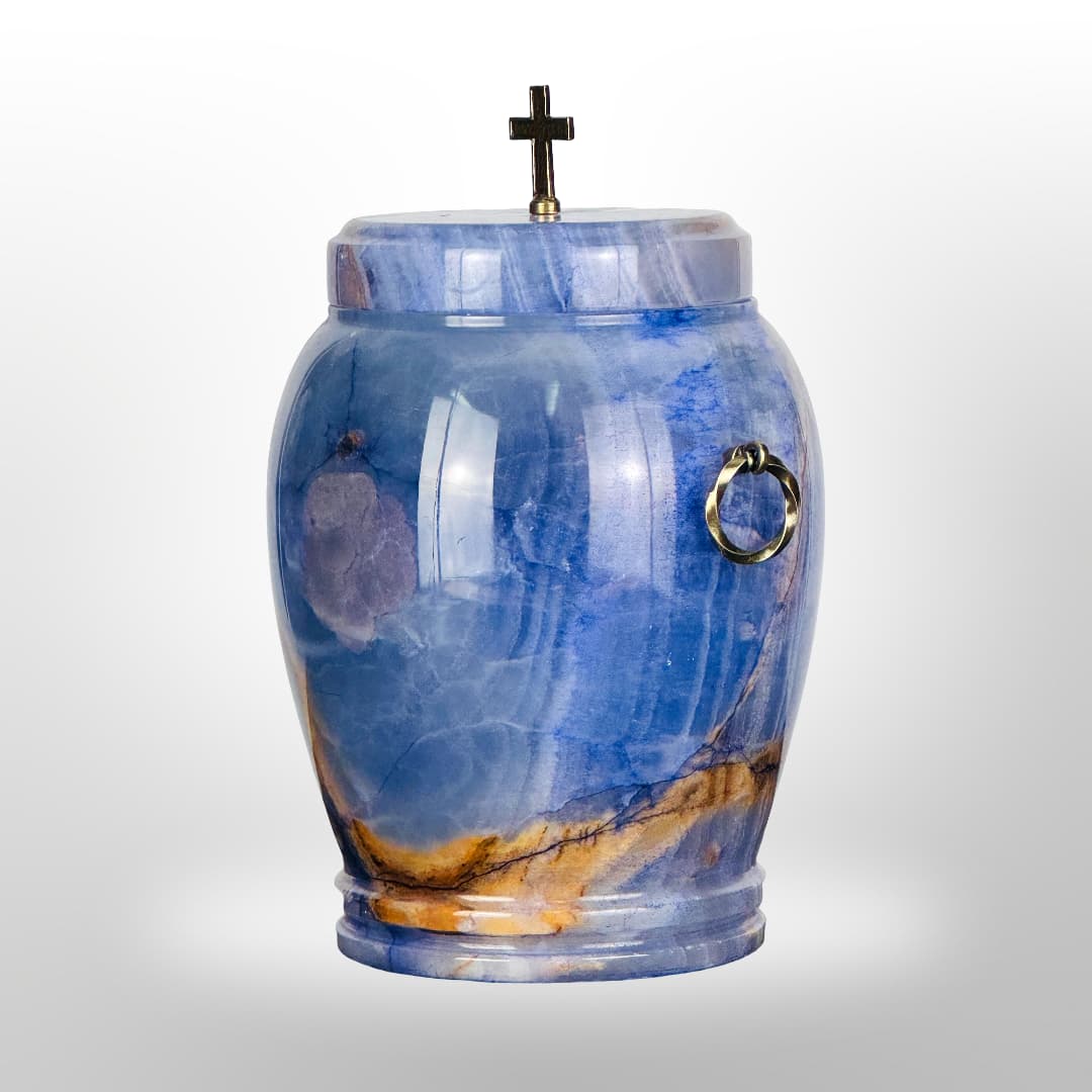 Stein Urne mit Griffen — Blau