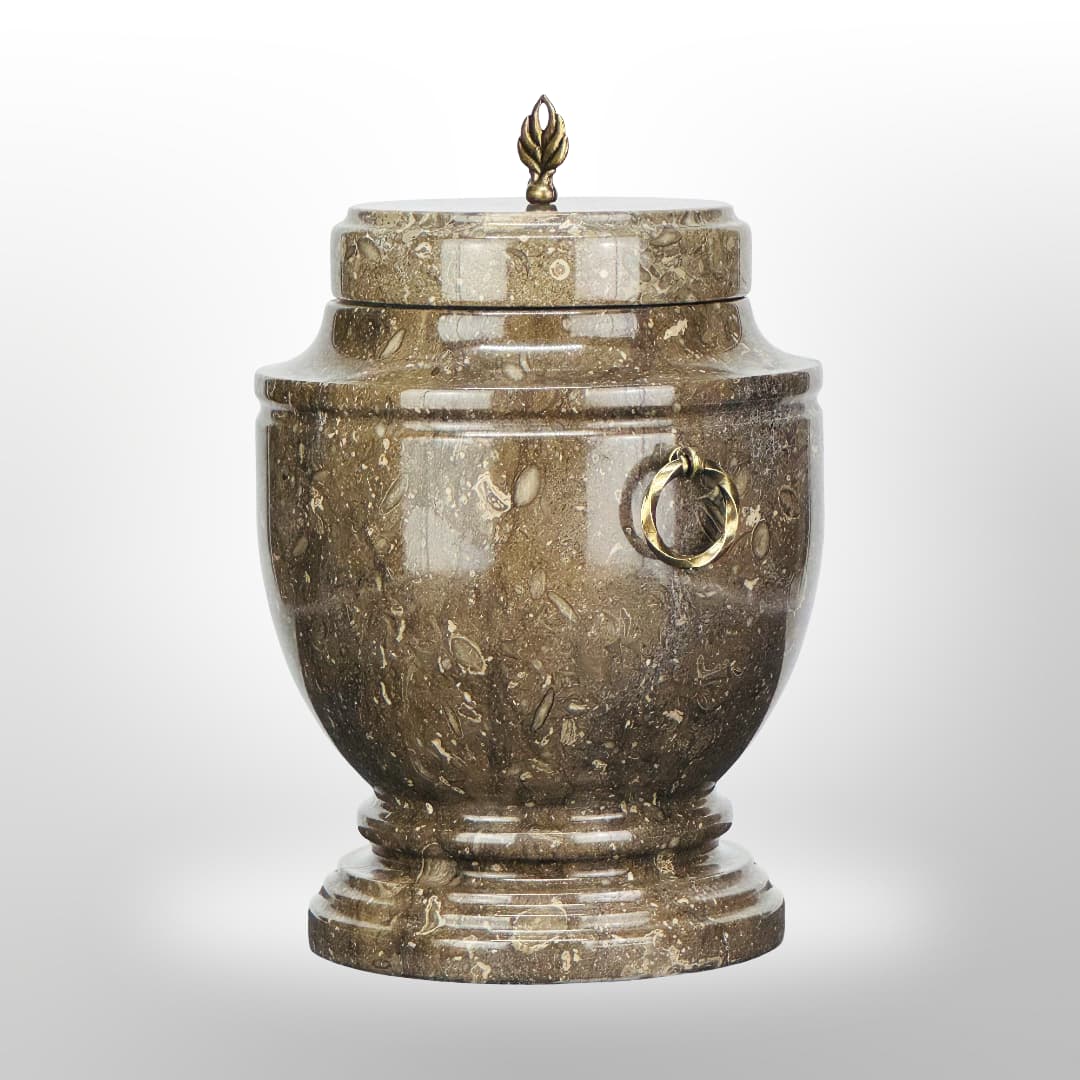 Stein Urne mit Griffen — Braun