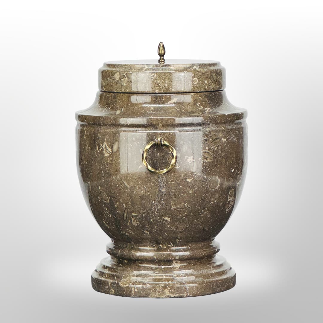 Stein Urne mit Griffen — Braun