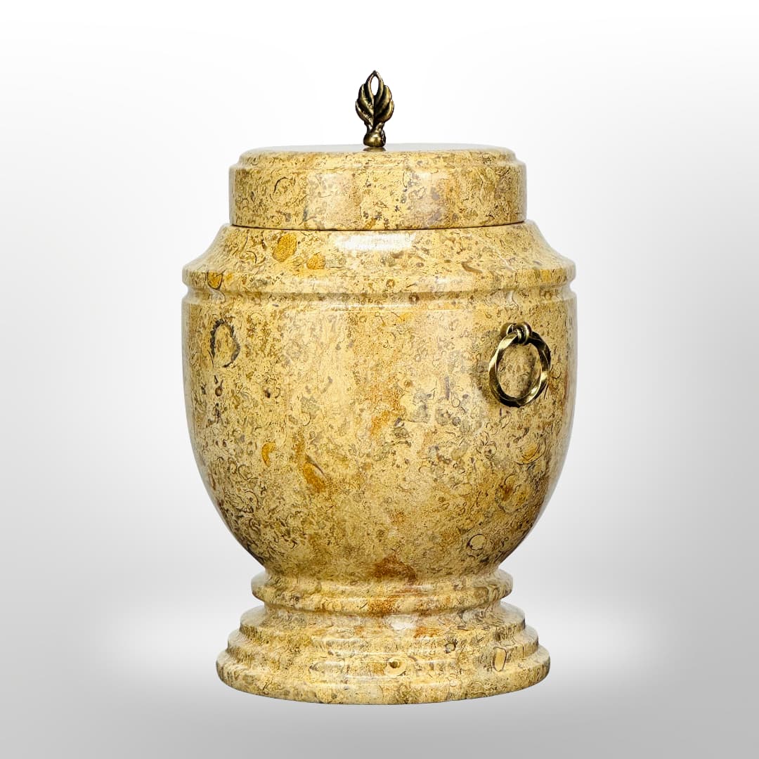 Stein Urne mit Griffen — Gelb