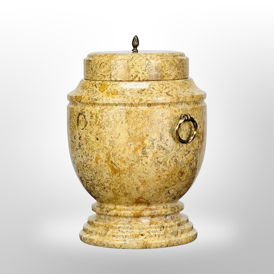 Stein Urne mit Griffen — Gelb