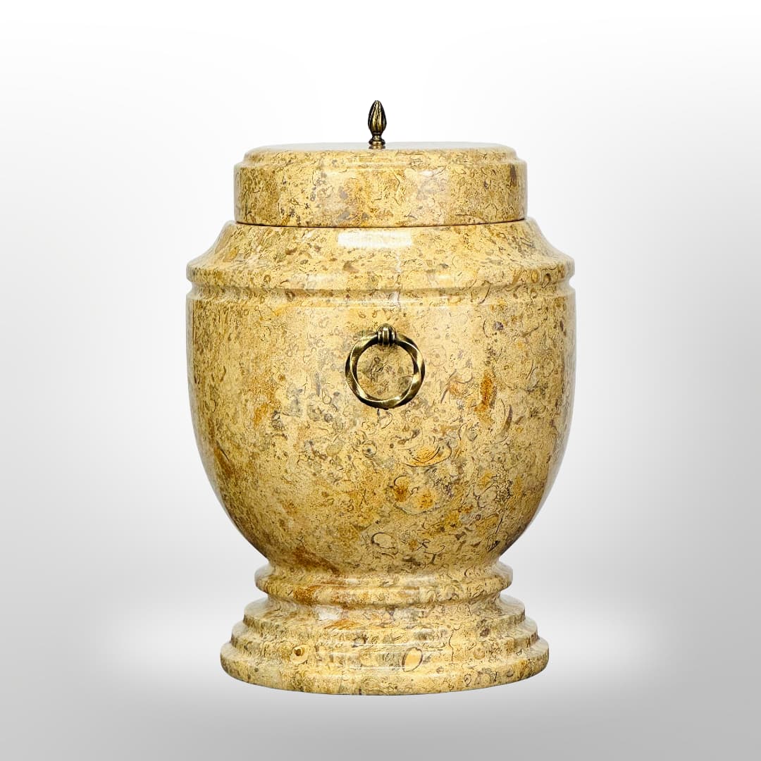 Stein Urne mit Griffen — Gelb