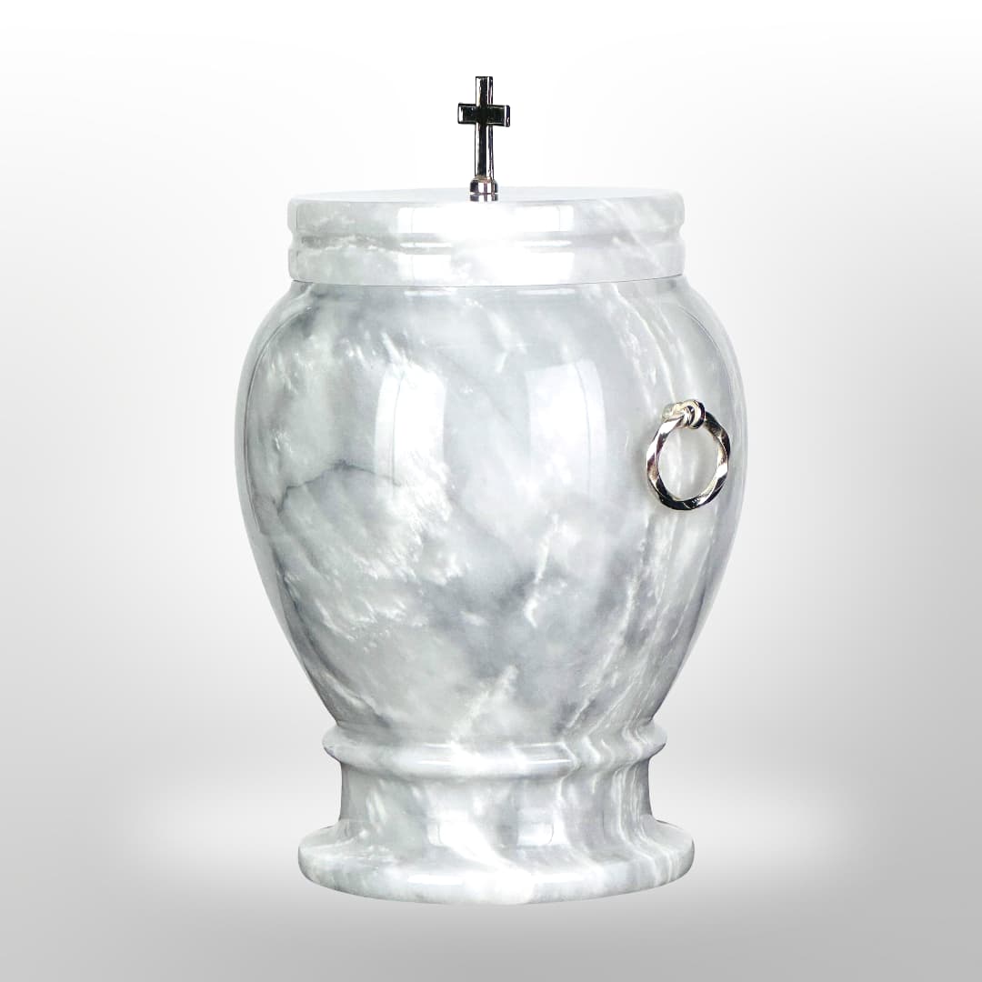 Stein Urne mit Griffen — Grau