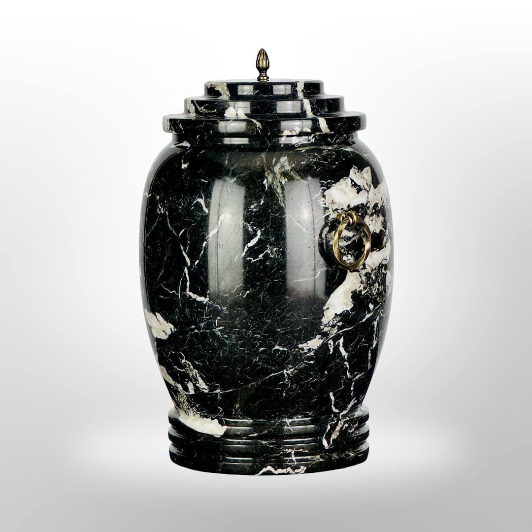 Stein Urne mit Griffen — Schwarz