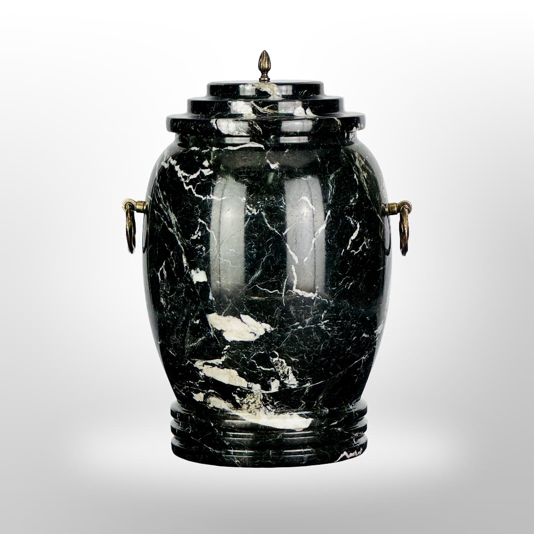 Stein Urne mit Griffen — Schwarz
