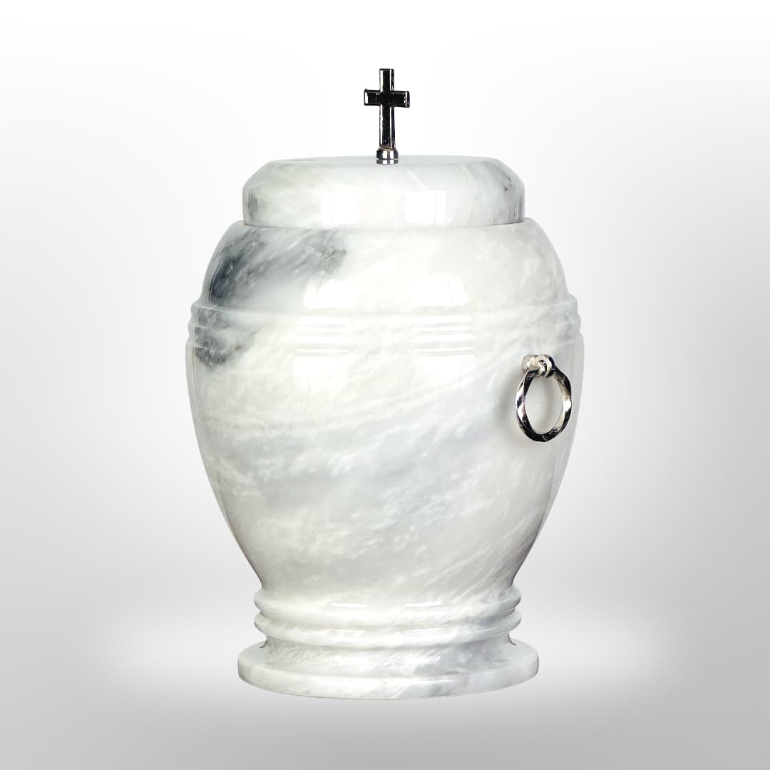 Stein Urne mit Griffen — Weiß