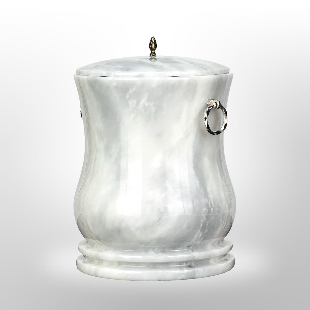 Stein Urne mit Griffen — Weiß-Grau