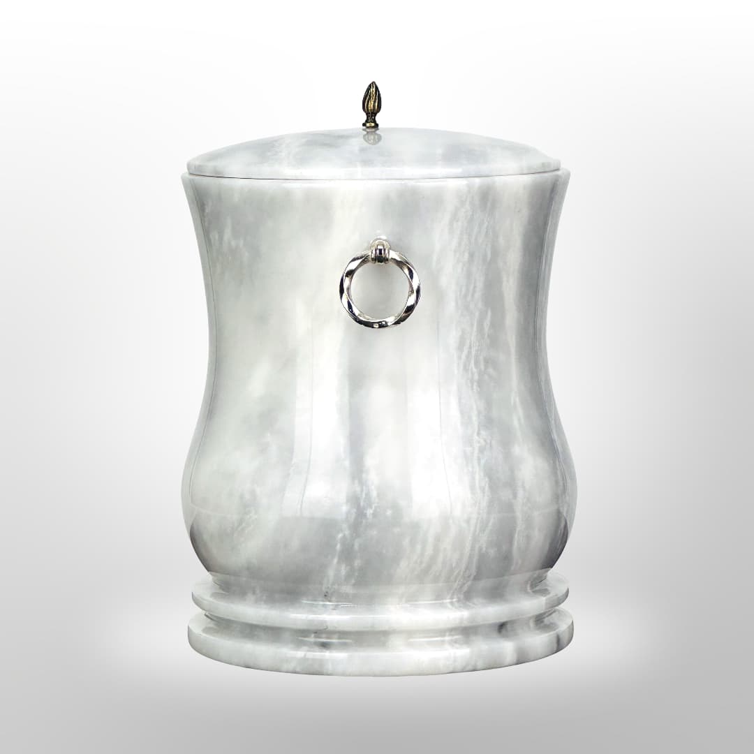 Stein Urne mit Griffen — Weiß-Grau