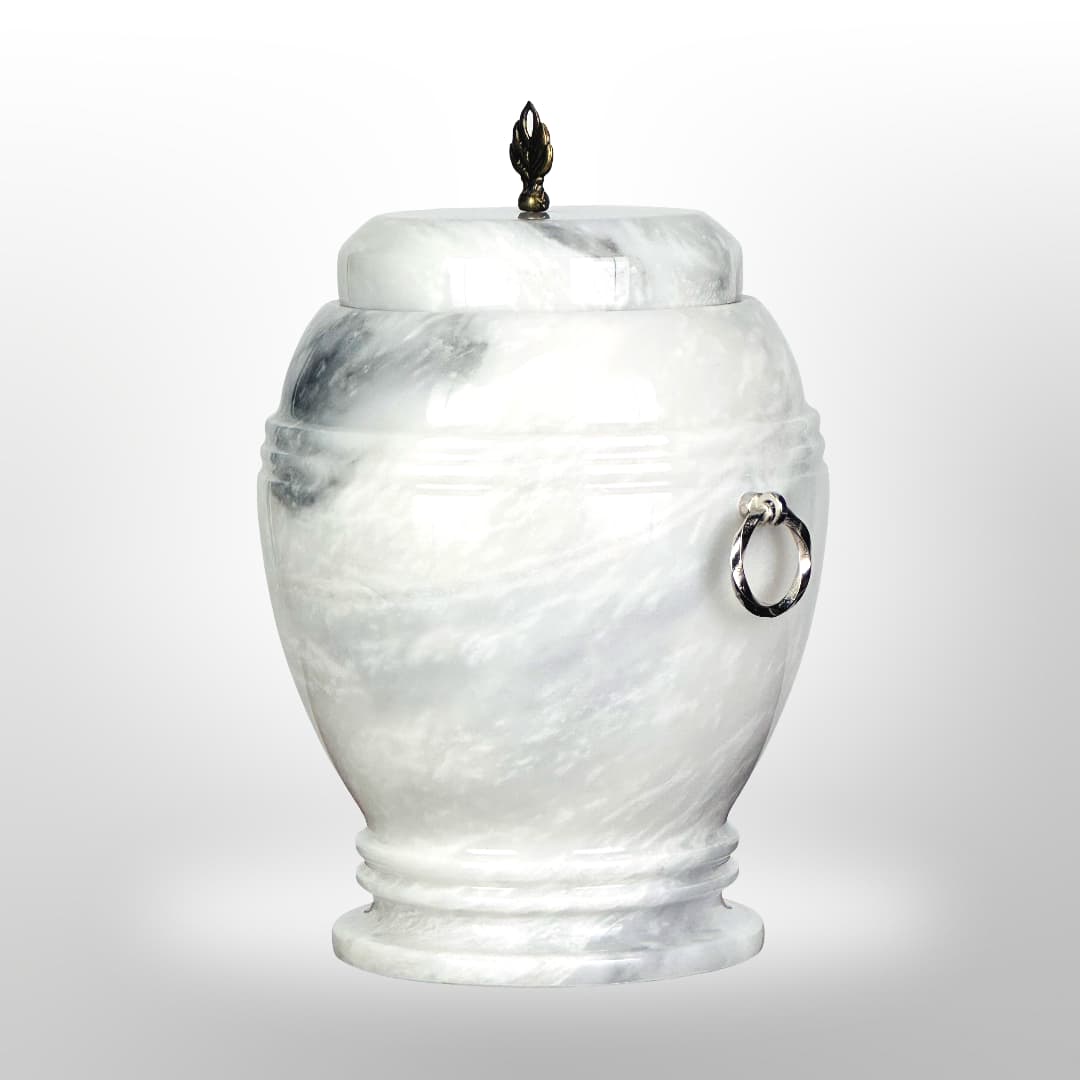 Stein Urne mit Griffen — Weiß