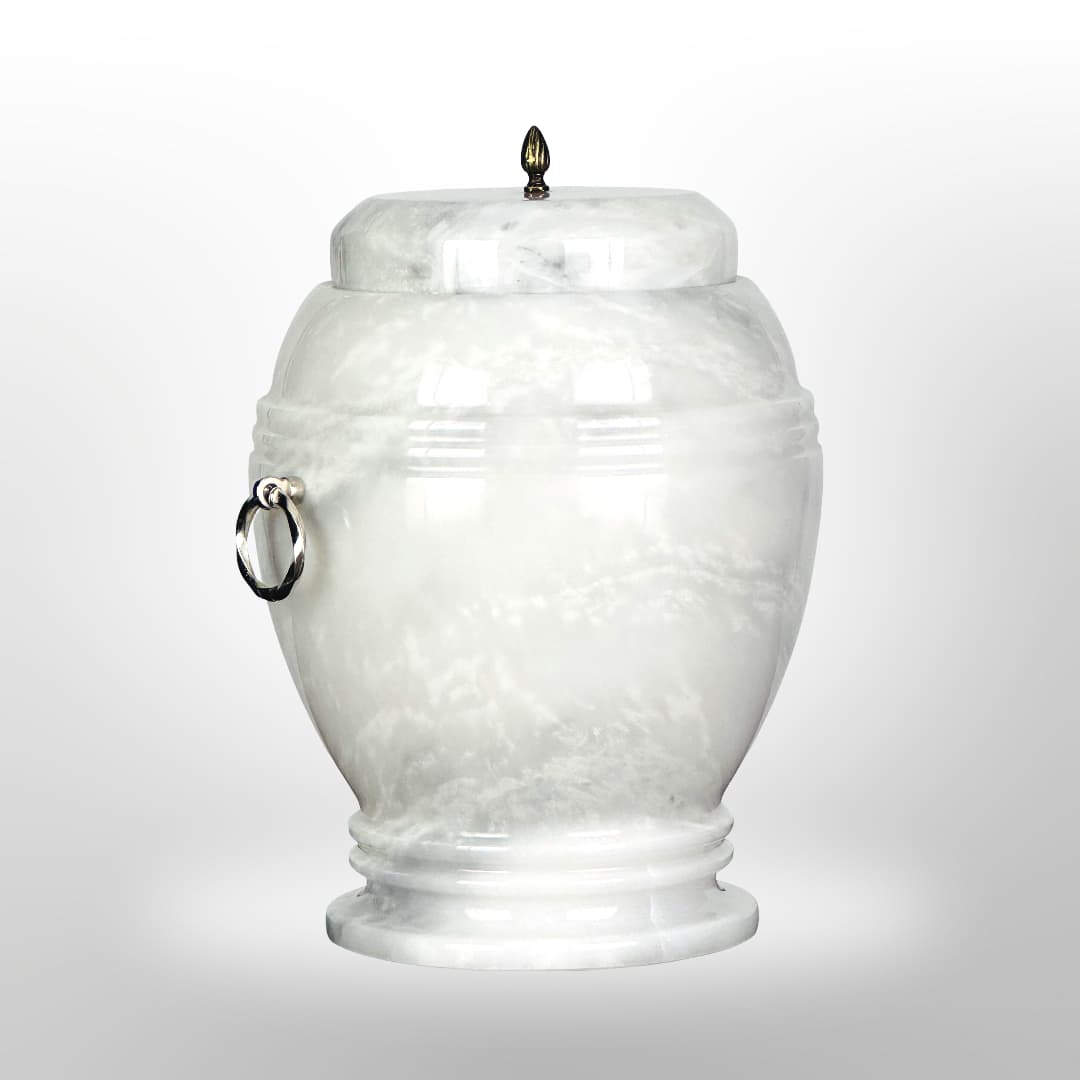 Stein Urne mit Griffen — Weiß