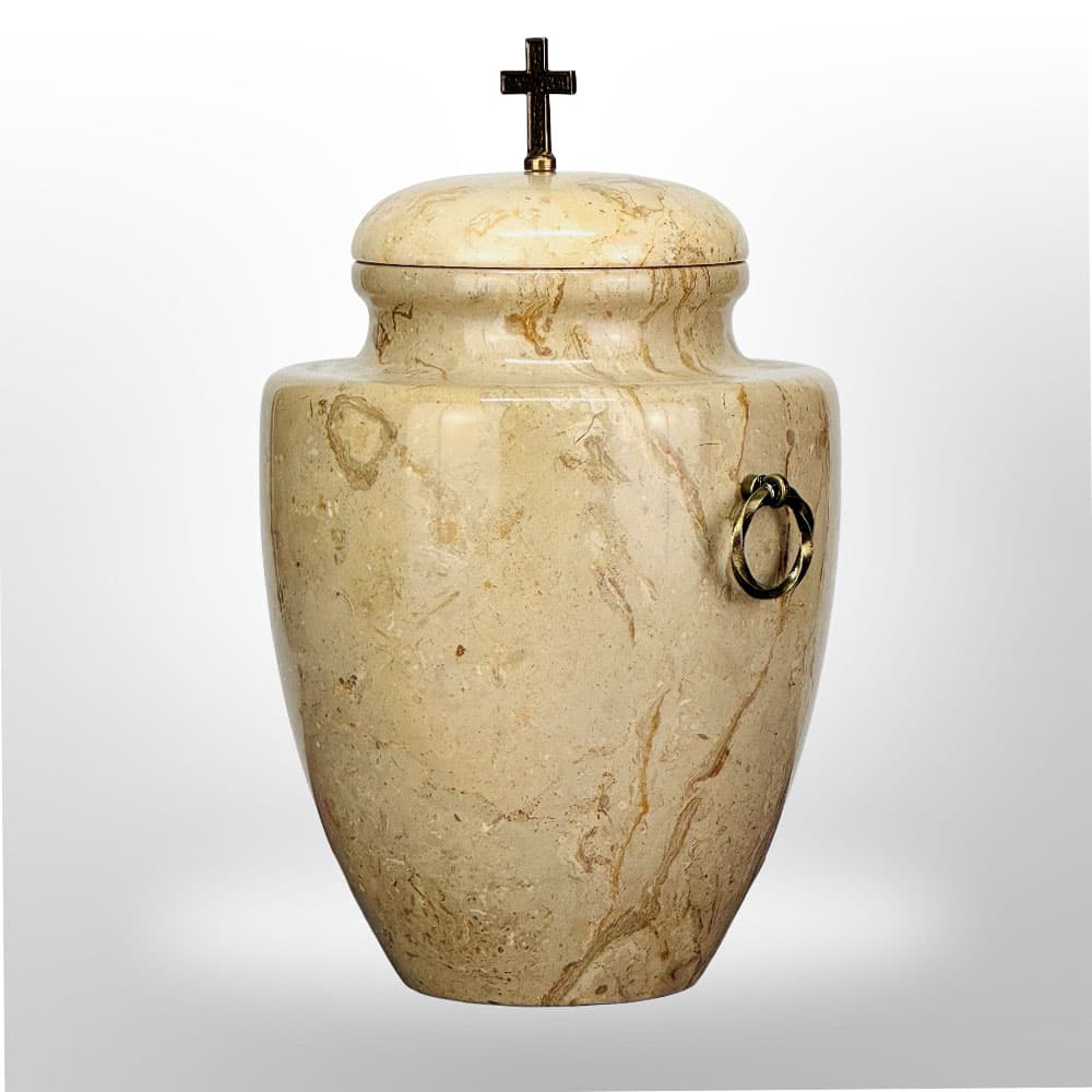 Steinurne mit Griffen — Beige Natur