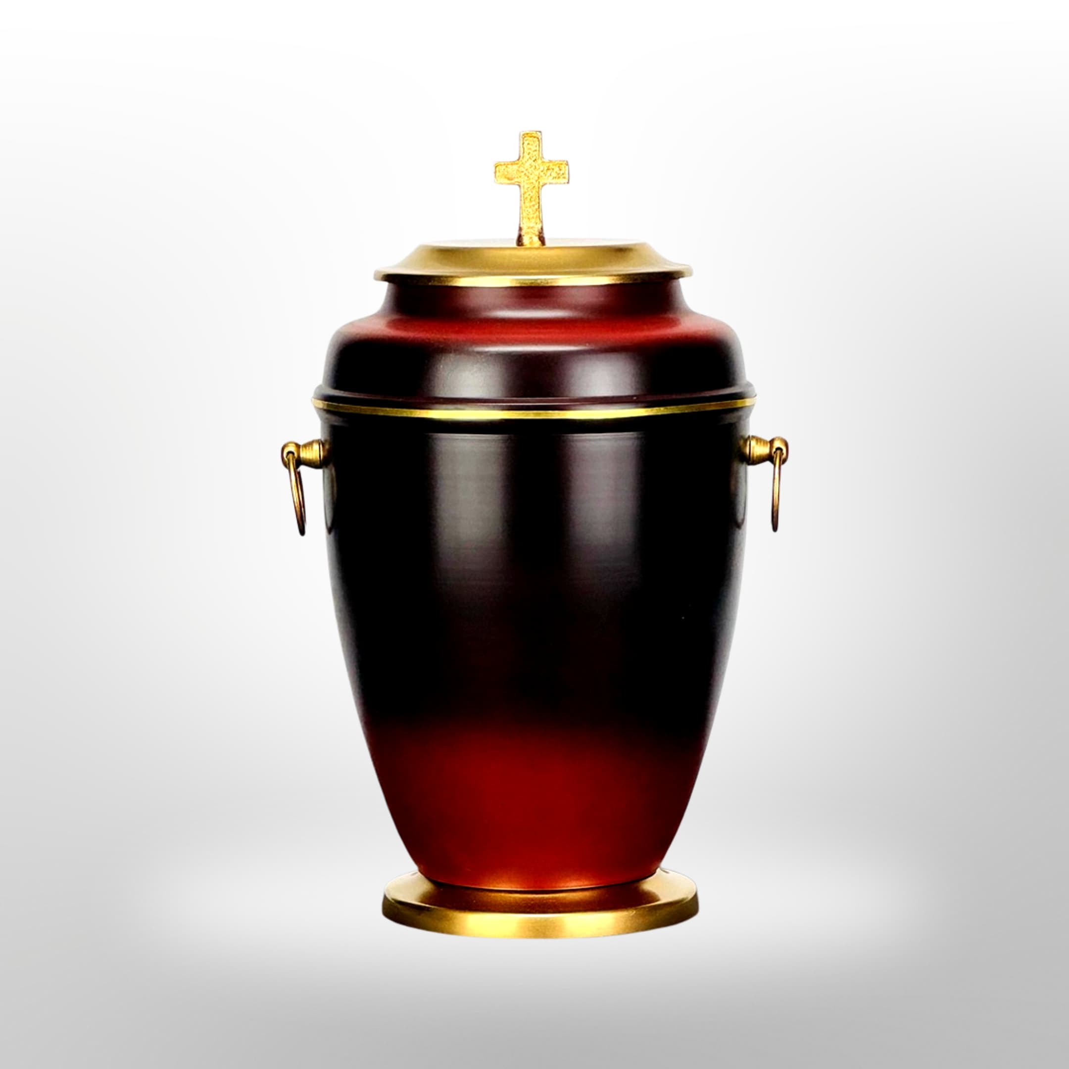 Urne Rot-Schwarz mit goldenem Kreuz – 3,5 l.