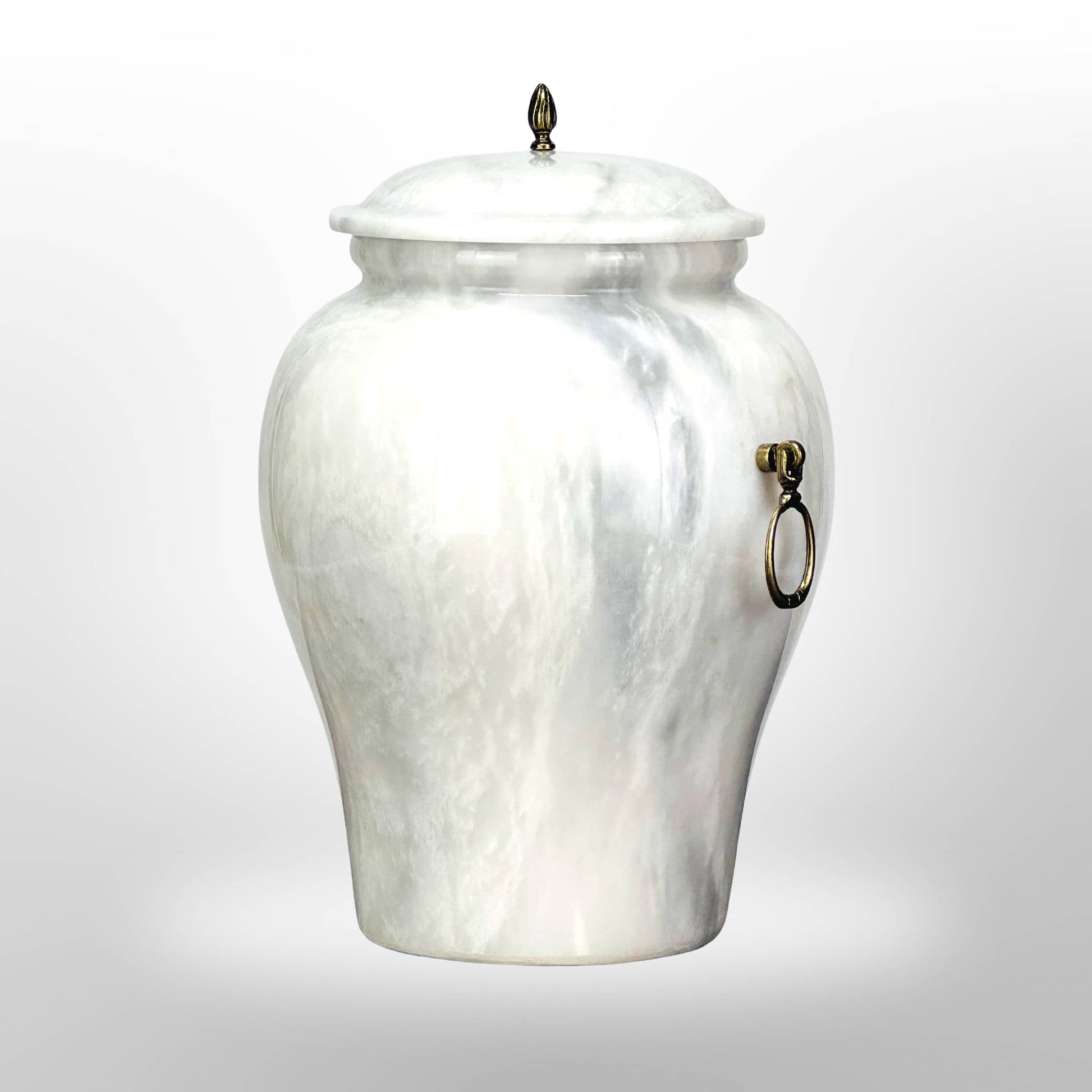 Weiße Urne aus Stein