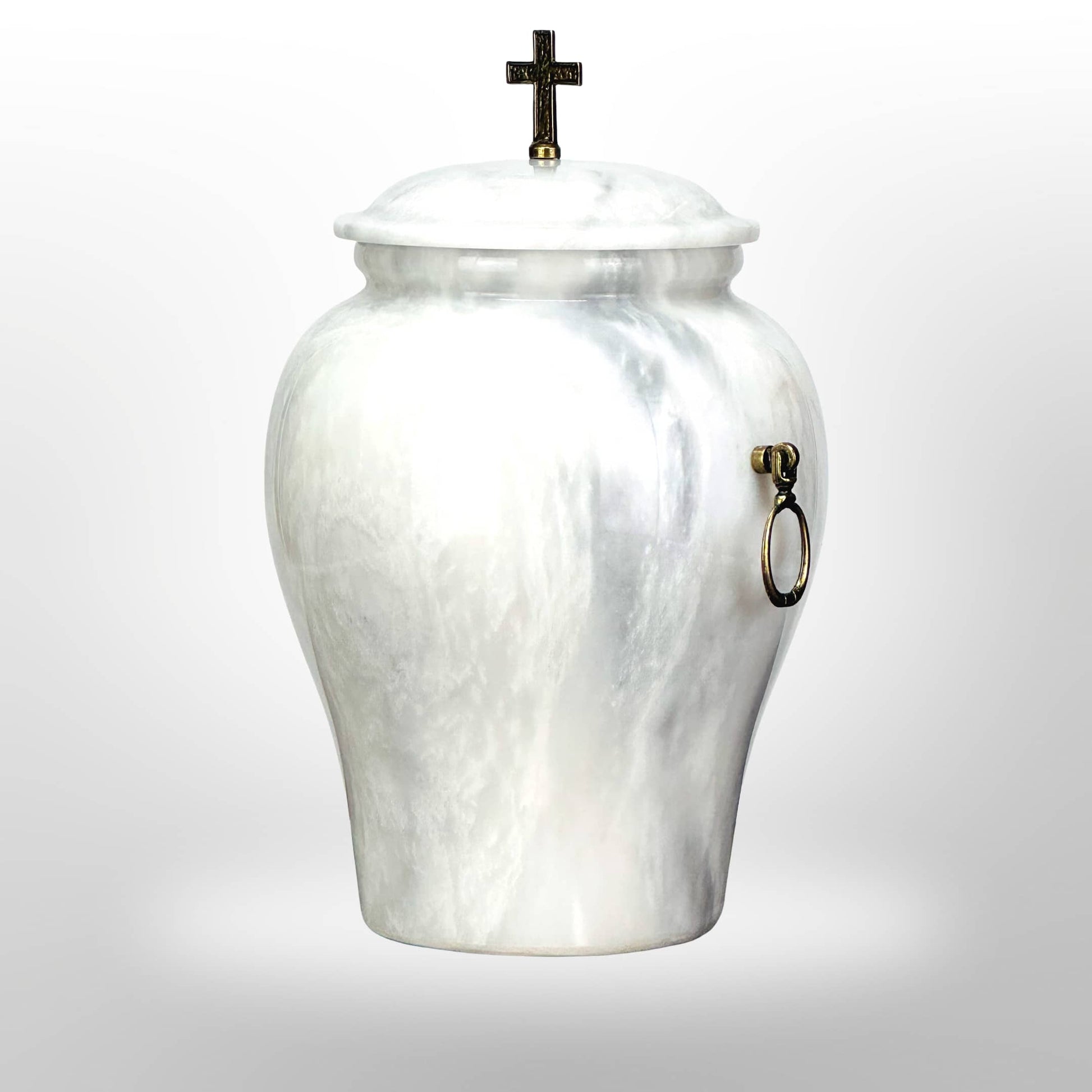 Weiße Urne aus Stein