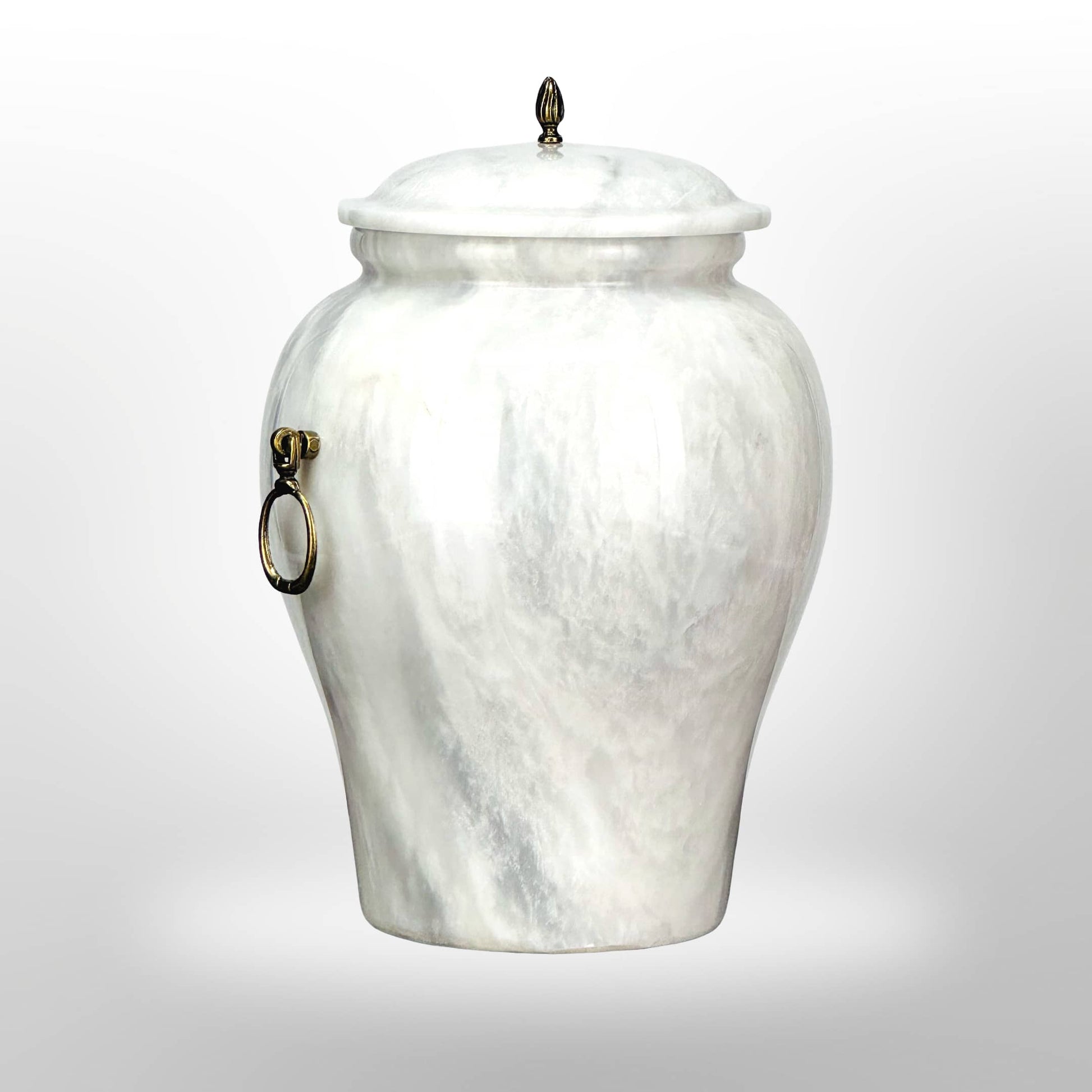 Weiße Urne aus Stein