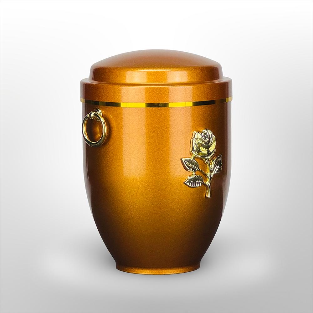 Metallurne in Gold mit Griffen und Rose