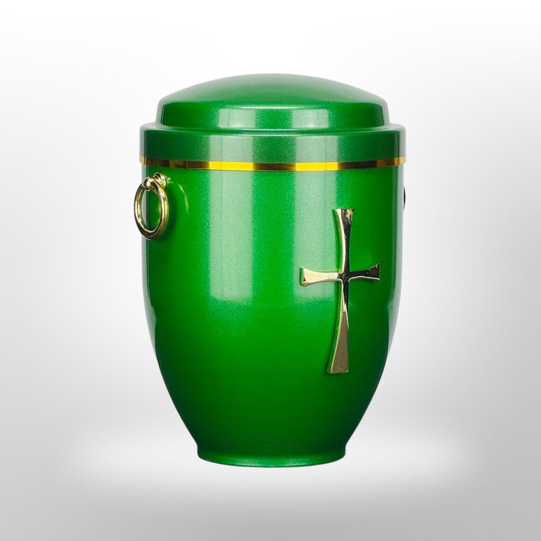 Metallurne in Grün mit Griffen und Kreuz, 3,5 l